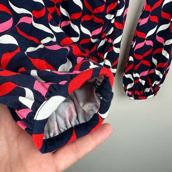 Boden Elodie Wrap Top Navy With Ribbons Pattern Size 2 NWT - Picture 9 of 12